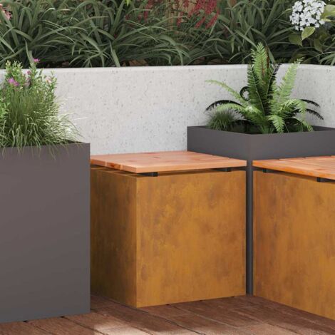 Panchina da giardino Ruggine 40 x 40 x 43 cm acciaio corten vidaXL
