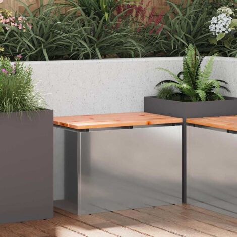 Panchina da giardino Argento 60 x 40 x 43 cm Acciaio zincato vidaXL