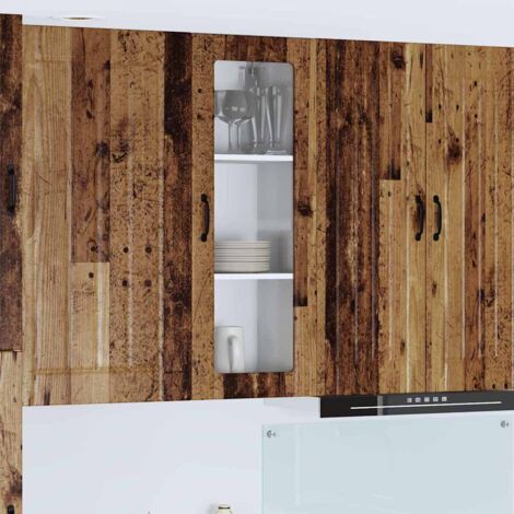 vidaXL Mobile in vetro da parete LUCCA Legno antico 40 x 31 x 100 cm