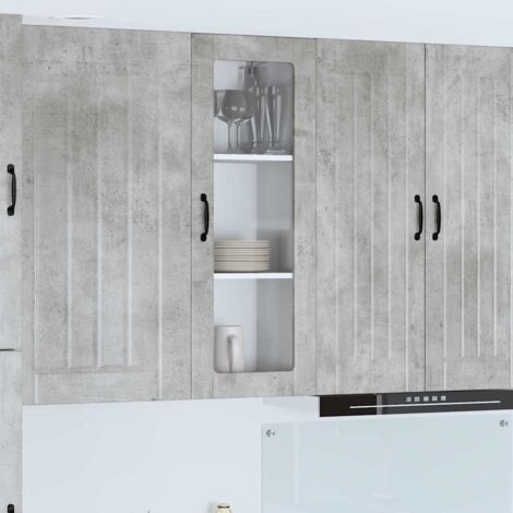 vidaXL Mobile in vetro da parete LUCCA Grigio Cemento 40 x 31 x 100 cm