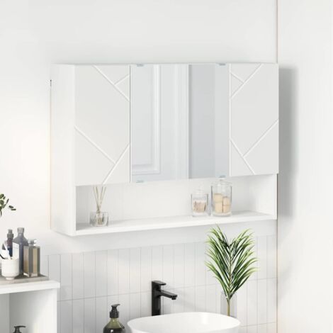 Mobiletto per specchio Bianco 80 x 17 x 55 cm Legno multistrato vidaXL