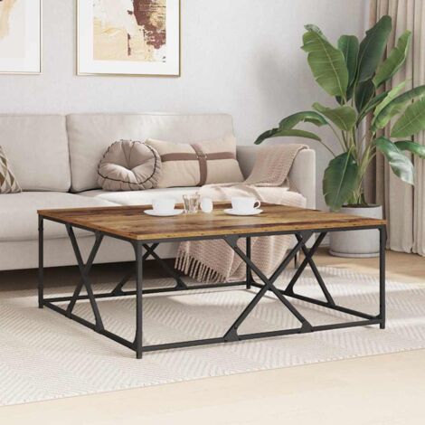 Set 2 Tavolini Salotto Struttura Acciaio Marrone Rustico 45x38x58cm 72902791
