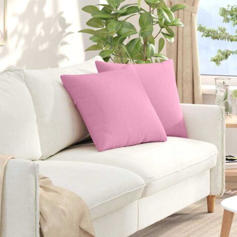 Cuscini da Divano 2 pcs Rosa 50 x 50 cm Tessuto vidaXL