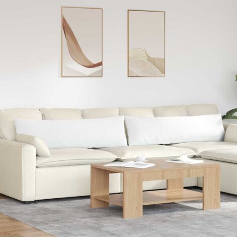 Cuscini da Divano 2 pcs Bianco 145 x 40 cm Tessuto vidaXL (1/5)