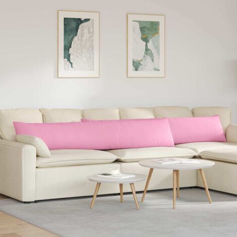 Cuscini da Divano 2 pcs Rosa 200 x 40 cm Tessuto vidaXL