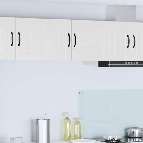 vidaXL Armadietto a muro LUCCA 2 pcs Bianco Lucido 30 x 31 x 40 cm