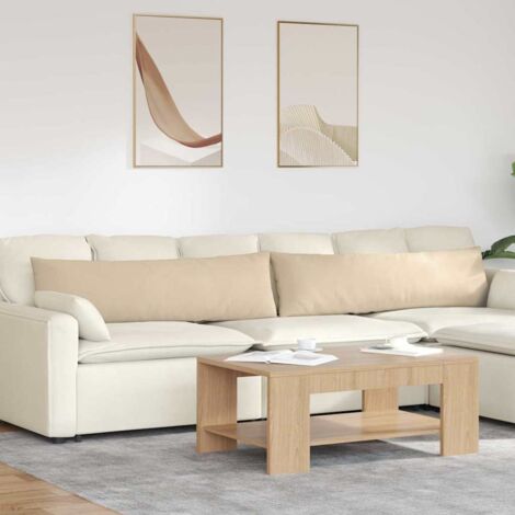 Cuscini da Divano 2 pcs Crema 145 x 40 cm Tessuto vidaXL