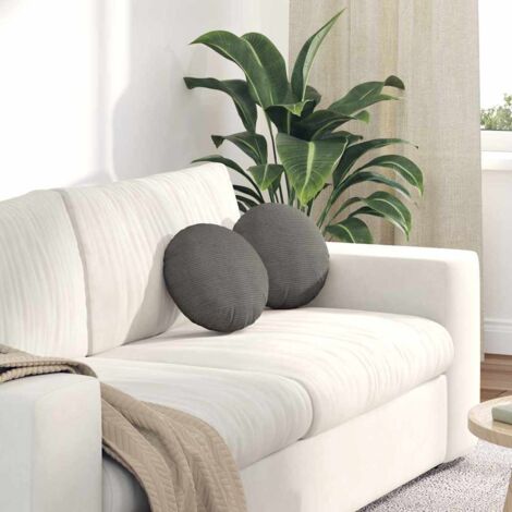 vidaXL Cuscini per Seduta 2 pcs Grigio chiaro Ø30 x 13 cm