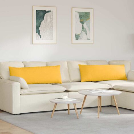 Cuscini da Divano 2 pcs Giallo Chiaro 120 x 40 cm vidaXL
