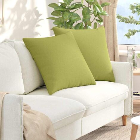 Cuscini da Divano 2 pcs Verde chiaro 80 x 80 cm Tessuto vidaXL