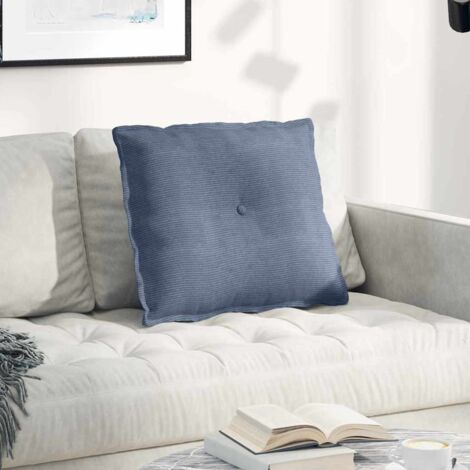 Cuscino per Schiena Blu 60 x 50 cm Tessuto in Cords vidaXL