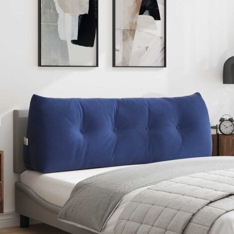 Cuscino per Schiena Blu Polizia 140 x 24 x 50 cm Velluto vidaXL