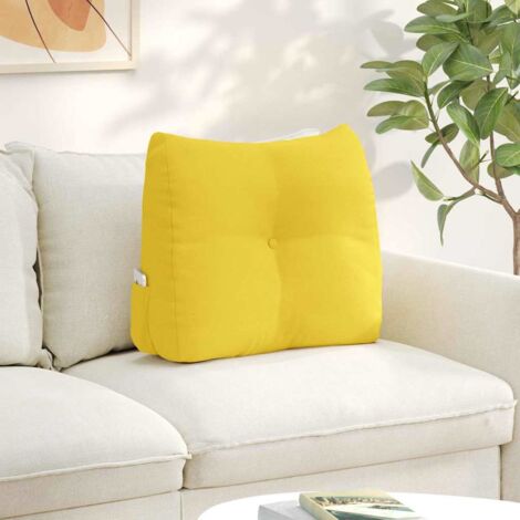 Cuscino per Schiena Giallo Chiaro 60 x 24 x 50 cm Tessuto vidaXL