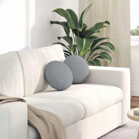 vidaXL Cuscini per Seduta 2 pcs Grigio chiaro Ø30 x 13 cm Tessuto