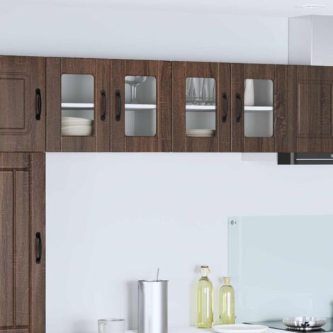 vidaXL Mobile in vetro da parete PORTO Rovere Marrone 60 x 31 x 40 cm