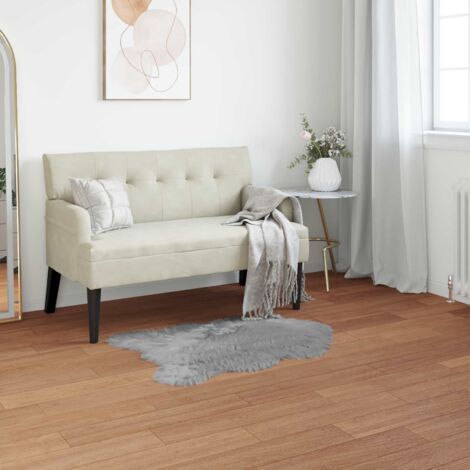 Tappeto in finta TAFALLA Grigio 50 x 80 cm Poliestere vidaXL (1/5)