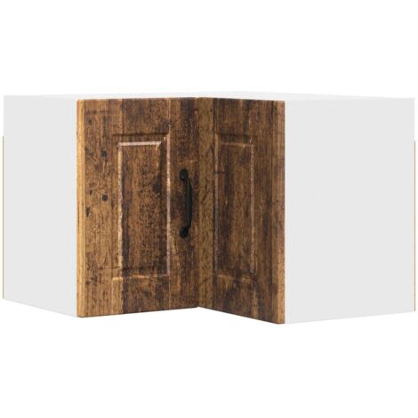 vidaXL Mobile angolare per parete PORTO Legno vecchio 57 x 57 x 40 cm