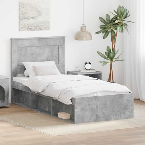 Struttura del letto Grigio Concretè 100 x 200 cm Pino massello vidaXL (1/5)