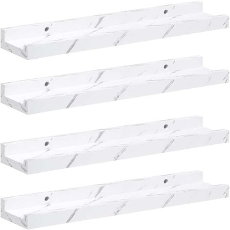 Scaffale da parete 4 pcs Marmo Bianco 40 x 9 x 3 cm vidaXL