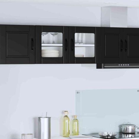 vidaXL Armadio in vetro da parete PORTO Nero 80 x 31 x 40 cm