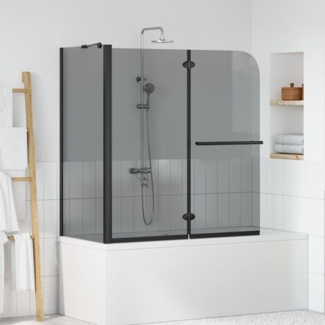 vidaXL Involucro Doccia Bi-Fold Trasparente Scuro 120 x 67 x 129 cm (1/5)