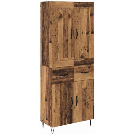 vidaXL Credenza Legno vecchio 69,5 x 34 x 180 cm Legno multistrato
