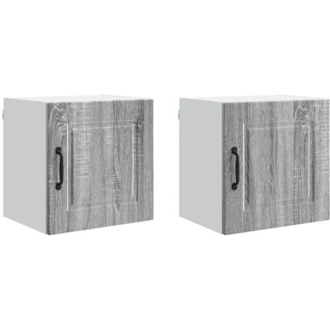 vidaXL Armadietto a muro PORTO 2 pcs Grigio Sonoma 40 x 31 x 40 cm