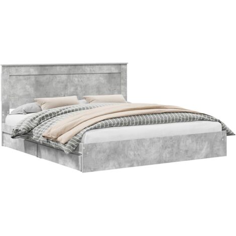Letto con Contenitore con testiera Grigio cemento 200 x 200 cm vidaXL (1/5)