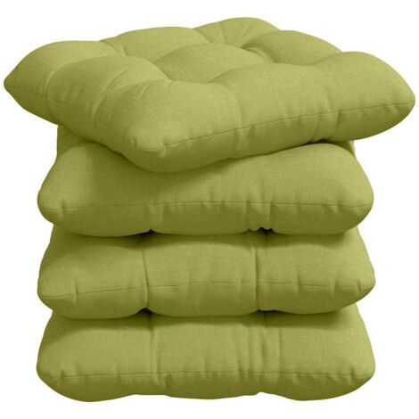 Cuscini per Seduta 4 pcs Verde chiaro 40 x 40 x 12 cm Tessuto vidaXL (1/5)