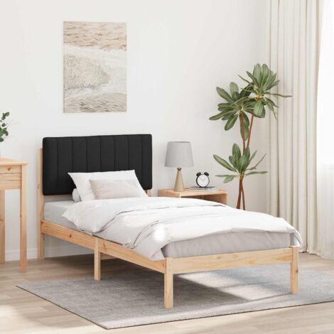 Letto con Testiera Rivestita Nero 90 x 190 cm vidaXL (1/5)