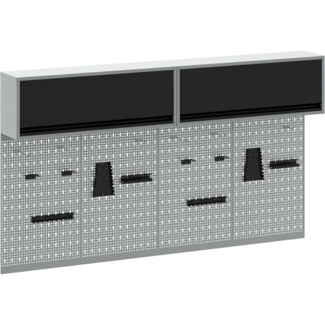 vidaXL Set Armadietto degli Strumenti e Pannello Forato 6 pcs Nero