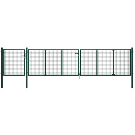 vidaXL Cancello per Giardino in Acciaio 500x100 cm Verde