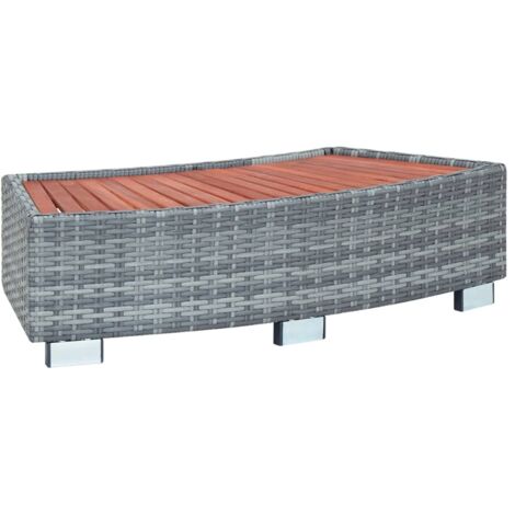 vidaXL Scalino per Spa Grigio in Polyrattan 92x45x25 cm
