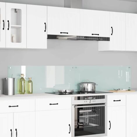 Schienale da cucina 2 pcs Bianco 110 x 40 cm vetro temperato vidaXL