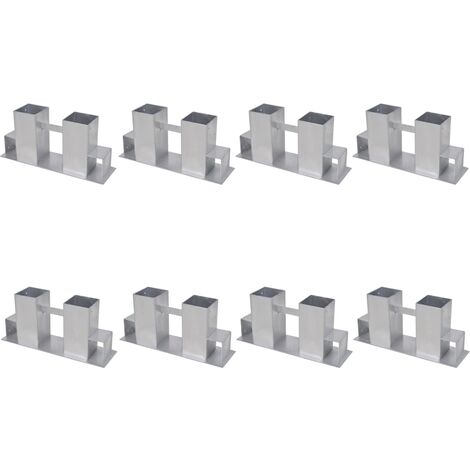 Set Supporti per Legna da Ardere 8 pz in Acciaio Argento vidaXL (1/4)