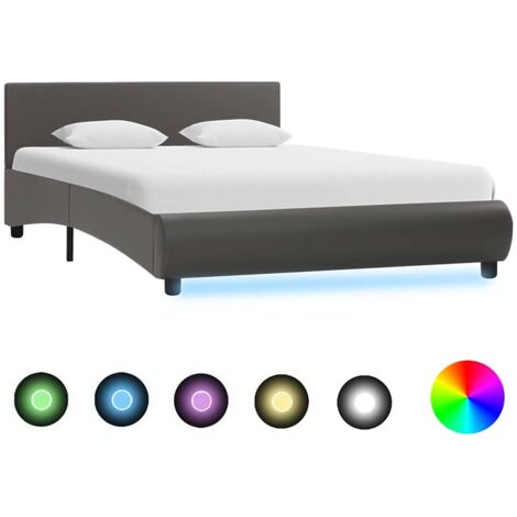 vidaXL Giroletto con LED Grigio in Similpelle 120x200 cm
