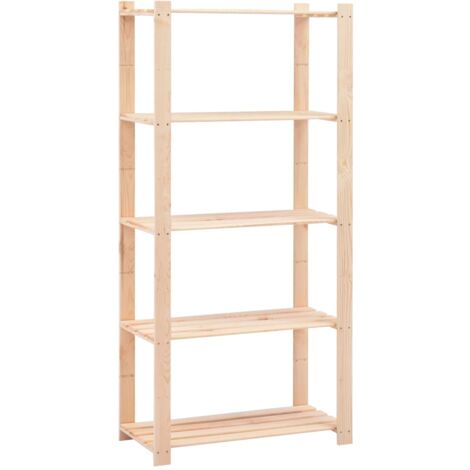 vidaXL Scaffale a 5 Livelli 80x38x170 cm in Massello di Pino 250 kg