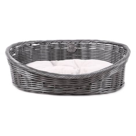 Lettino per Cani Rustico con Cuscino S in Rattan Grigio D&D