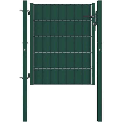 Cancello per Recinzione in Acciaio Resistente con chiavi Verde varie dimensioni dimensioni : 100 x 101 cm