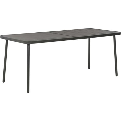 Tavolo da Giardino Grigio Scuro 180x83x72 cm in Acciaio vidaXL (1/5)
