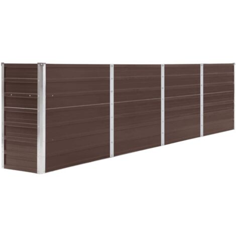 vidaXL Letto di Coltura Rialzato 320x40x77 cm Acciaio Zincato Marrone