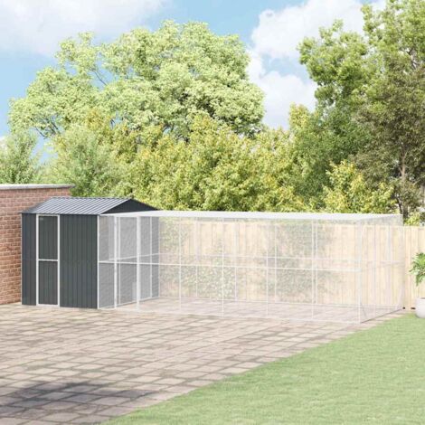 vidaXL Gabbia per uccelli Antracite 845 x 304 x 247 cm Acciaio zincato