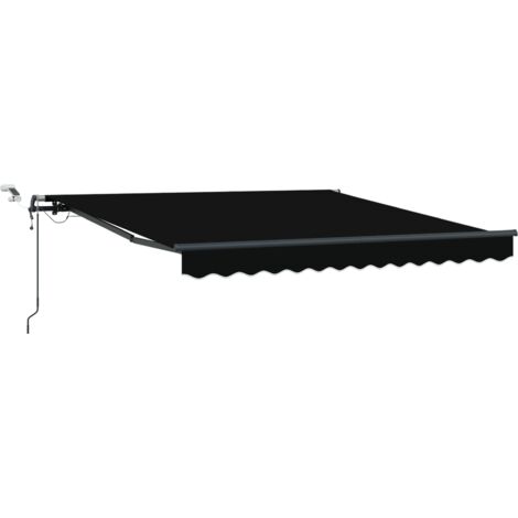 Tenda Retrattile Automatica con LED Nera 350x250 cm vidaXL