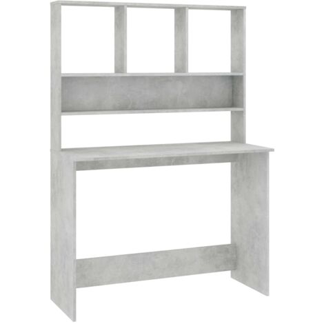 vidaXL Scrivania Mensole Grigio Cemento 110x45x157cm Legno Multistrato (1/5)