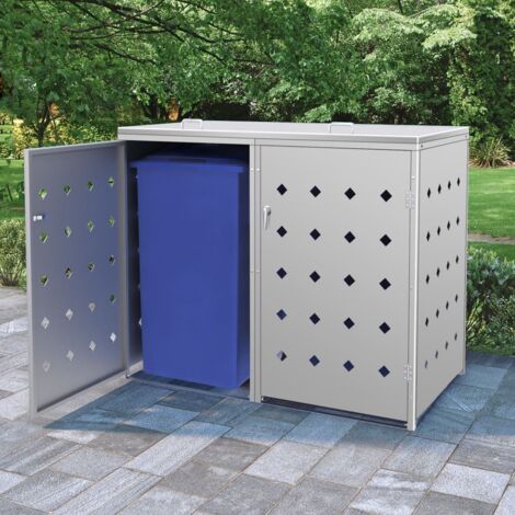 vidaXL Copribidone per Spazzatura Doppio 240 L in Acciaio Inox