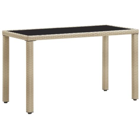 Tavolo da Giardino Beige 123x60x74 cm in Polyrattan vidaXL