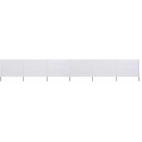 Paravento a 6 Pannelli in Tessuto 800x120 cm Bianco Sabbia vidaXL