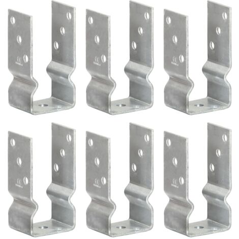 vidaXL Picchetti per Recinzione 6 pz Argento 7x6x15 cm Acciaio