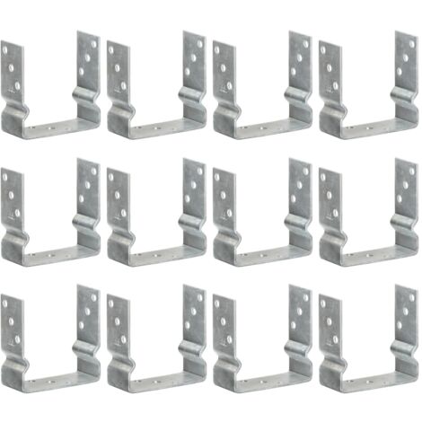 Picchetti per Recinzione 12pz Argento 14x6x15cm Acciaio Zincato vidaXL