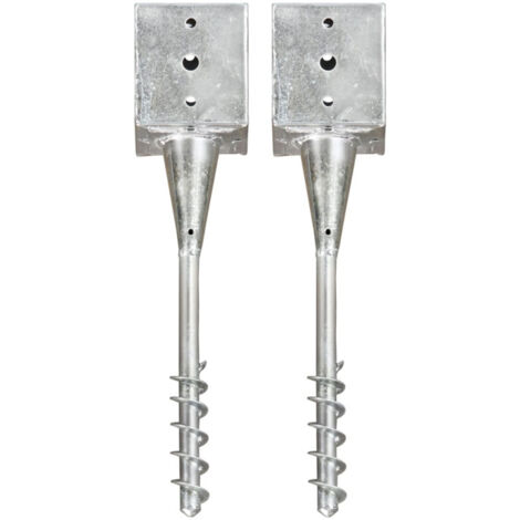 Picchetti di Terra 2 pz Argento 12x12x56 cm in Acciaio Zincato vidaXL34826